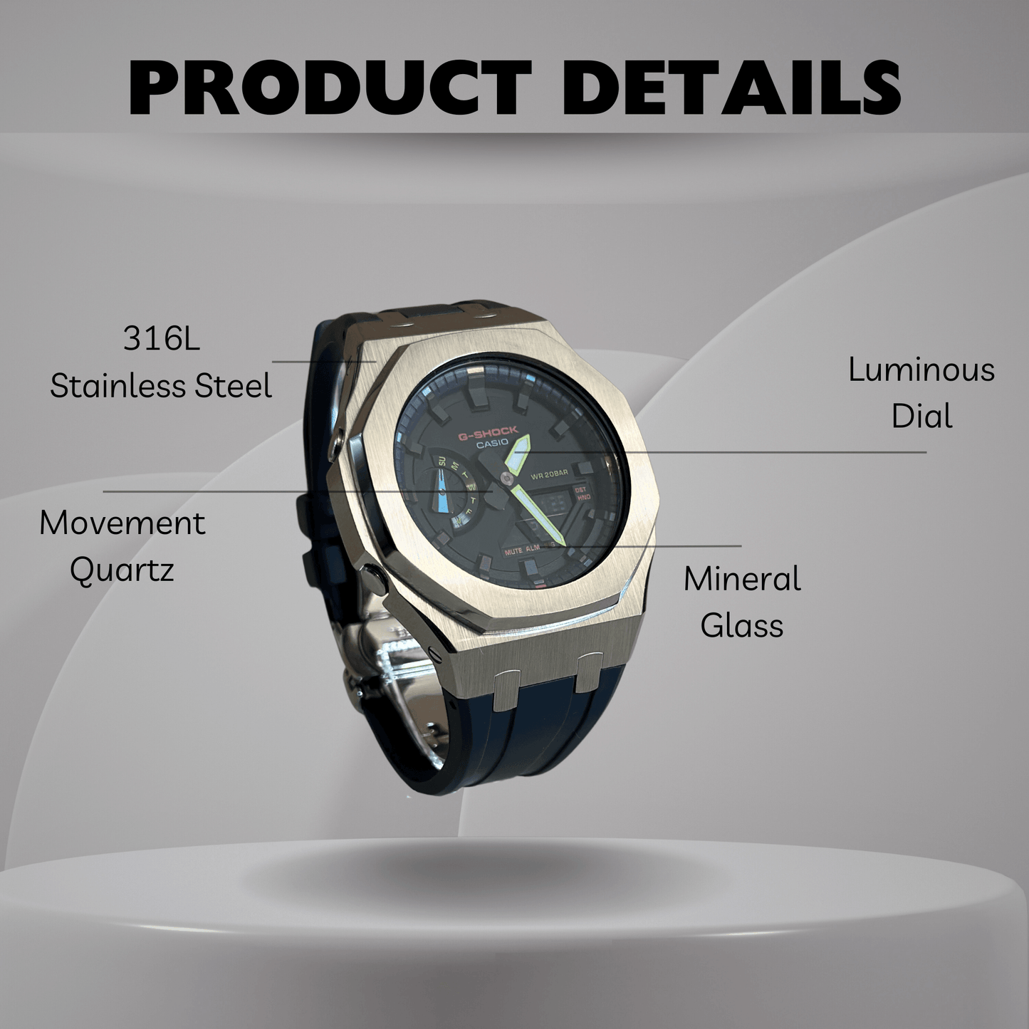 Casio G-Shock Mod Watch - Purple Blue - GA-2100 Custom Casioak