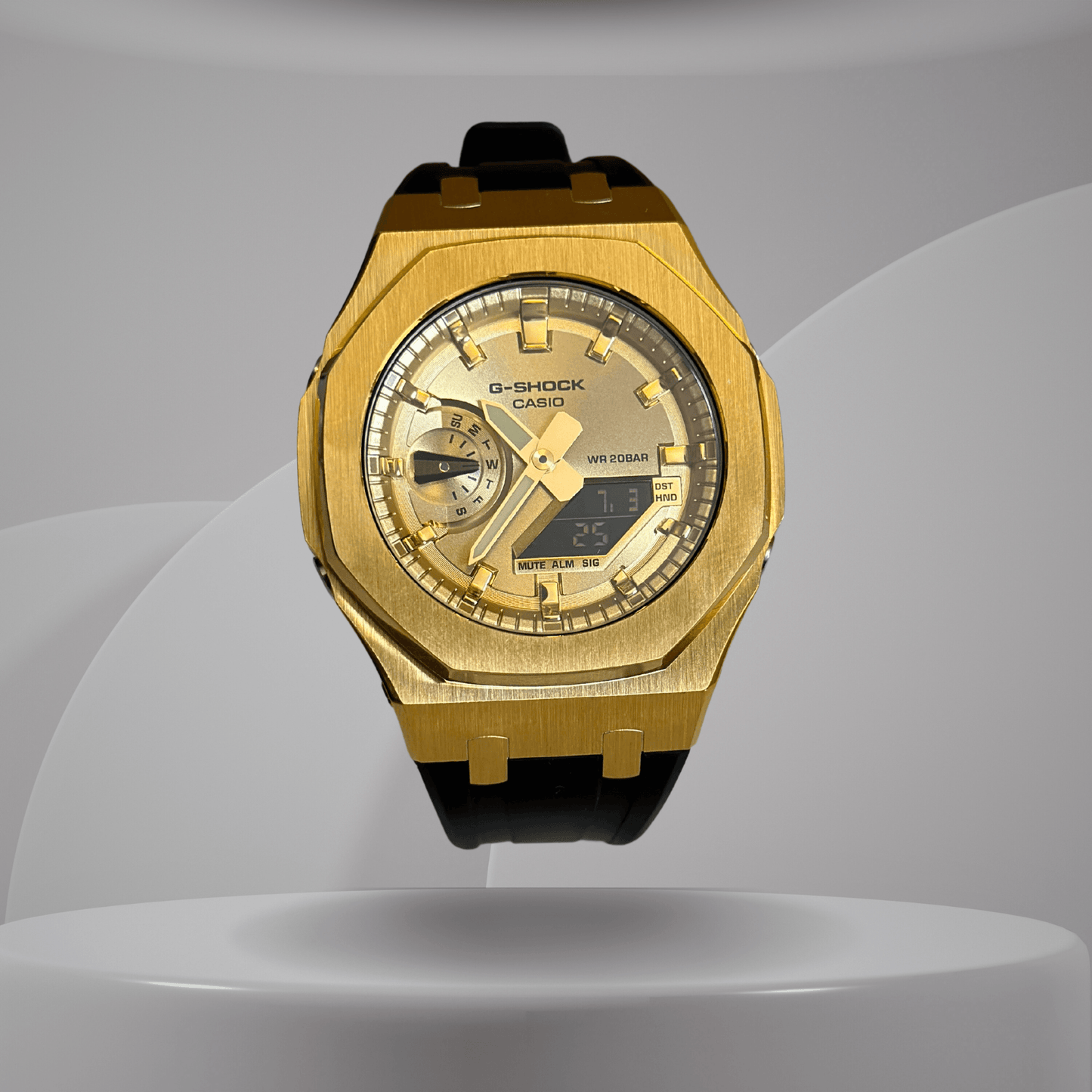 Casio G-Shock Mod Watch - Gold Case Black - GA-2100 Custom Casioak