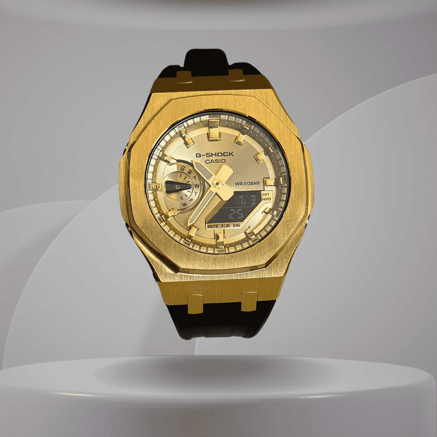 Casio G-Shock Mod Watch - Gold Case Black - GA-2100 Custom Casioak