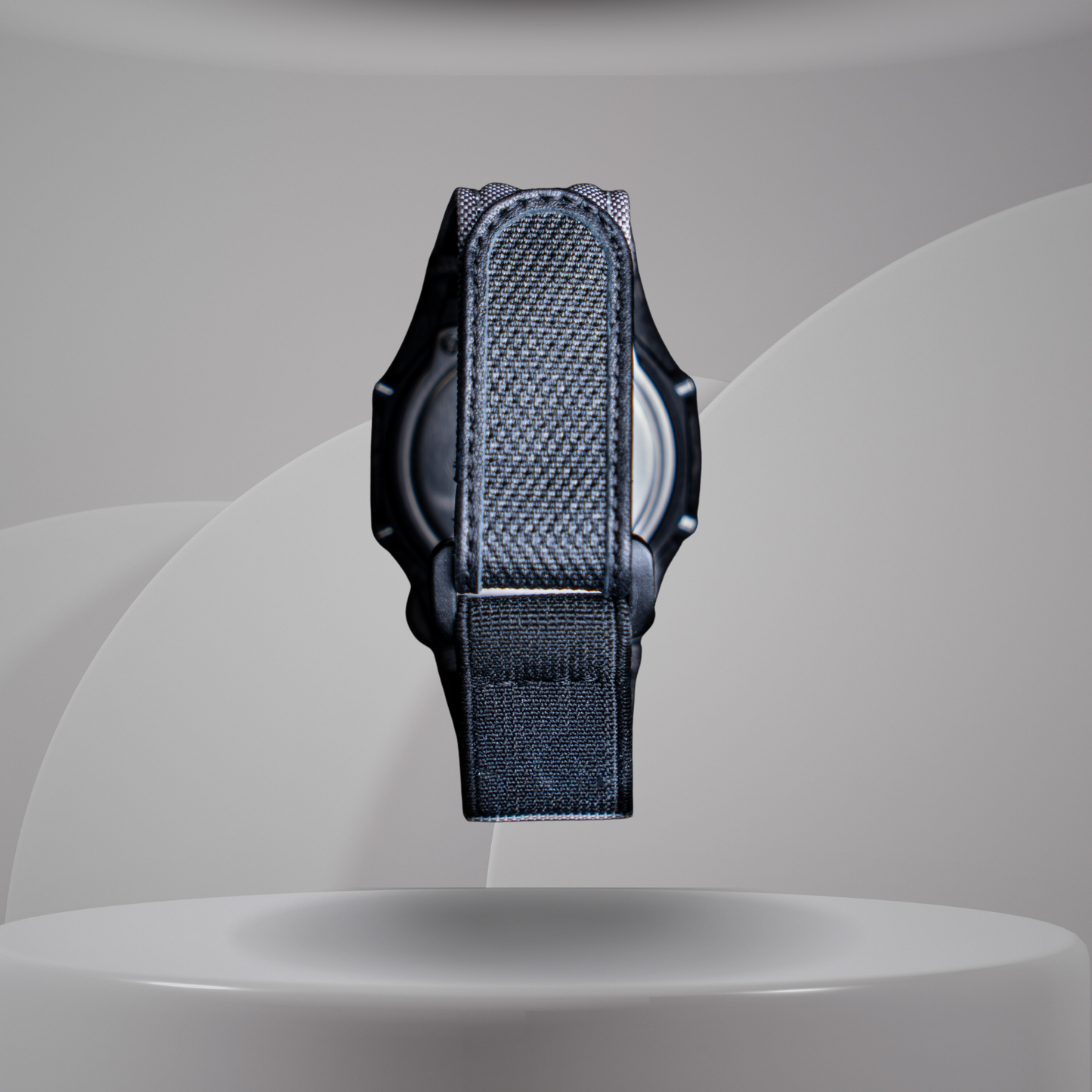 Montre CasiOak Custom – Silver White Carbon Fiber - Nylon Canvas Velcro Strap - Mod G-Shock GA2100