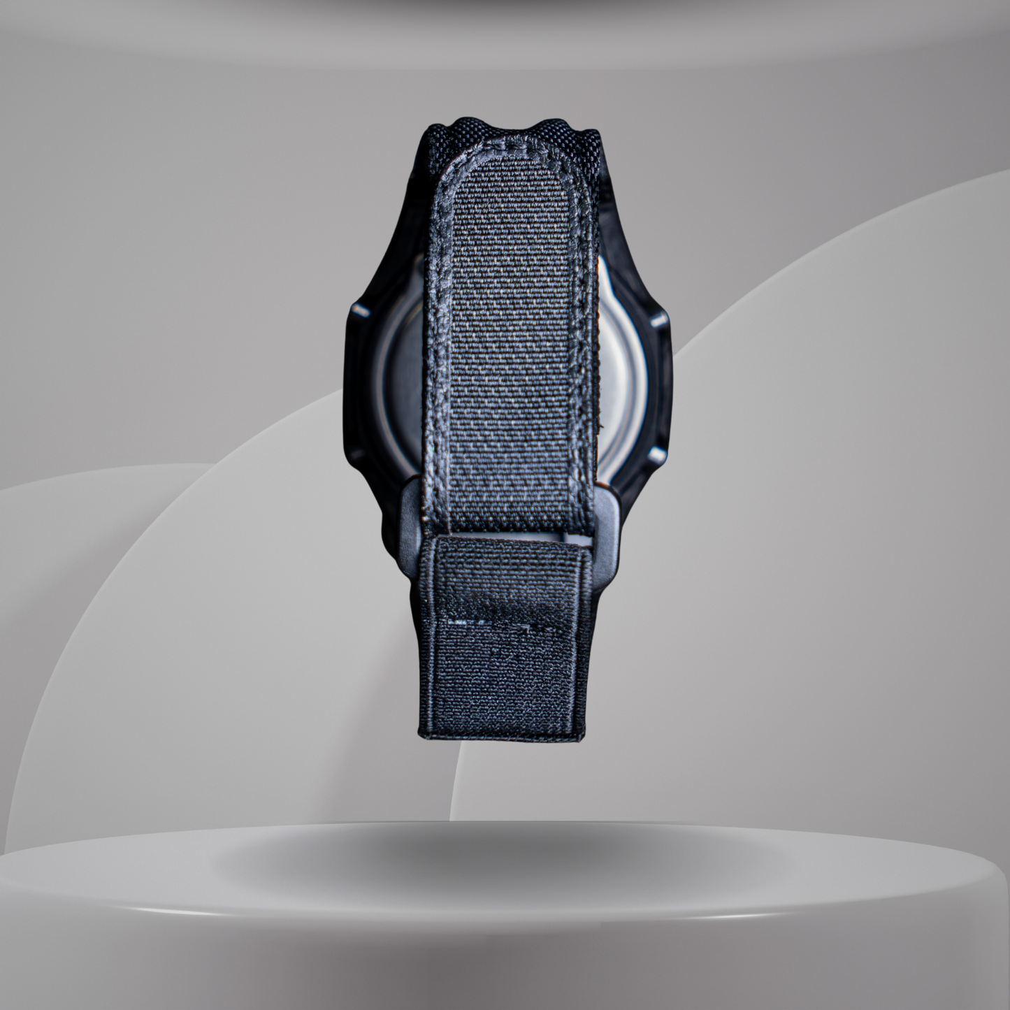Montre CasiOak Custom – Full Black Carbon Fiber - Nylon Canvas Velcro Strap - Mod G-Shock GA2100