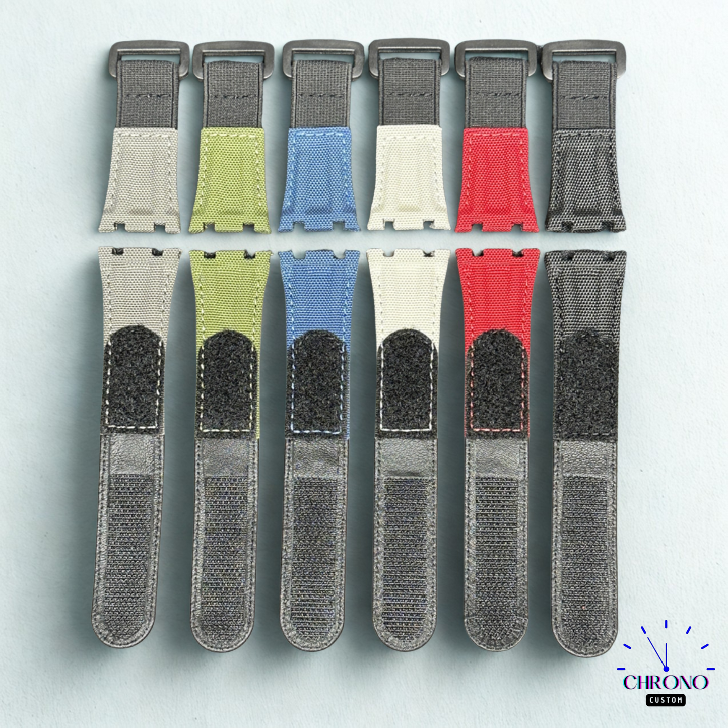 Montre CasiOak Custom – Silver White Carbon Fiber - Nylon Canvas Velcro Strap - Mod G-Shock GA2100