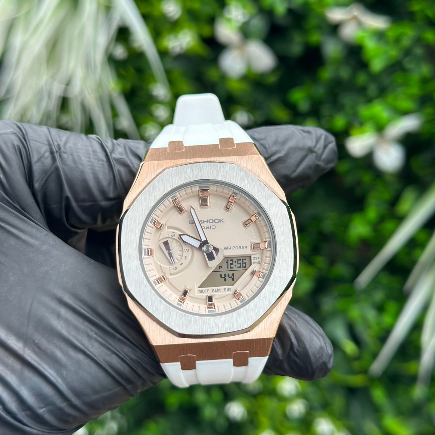 Casio G-Shock Mod Watch - White Rose Gold - GA-2100 Custom Casioak