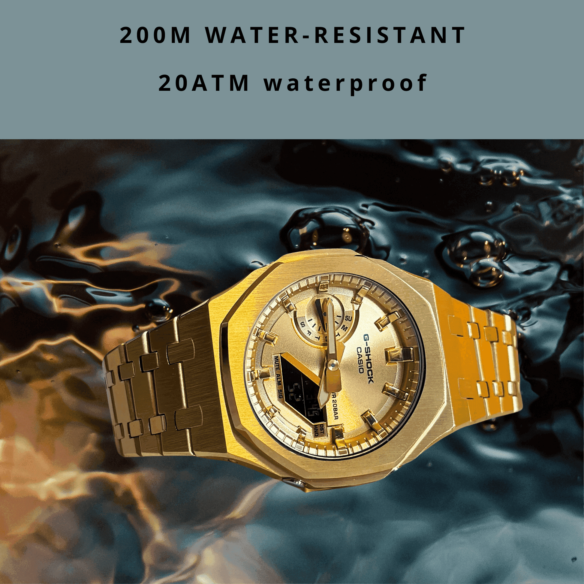 Casio G-Shock Mod Watch - Full Gold - GA-2100 Custom Casioak