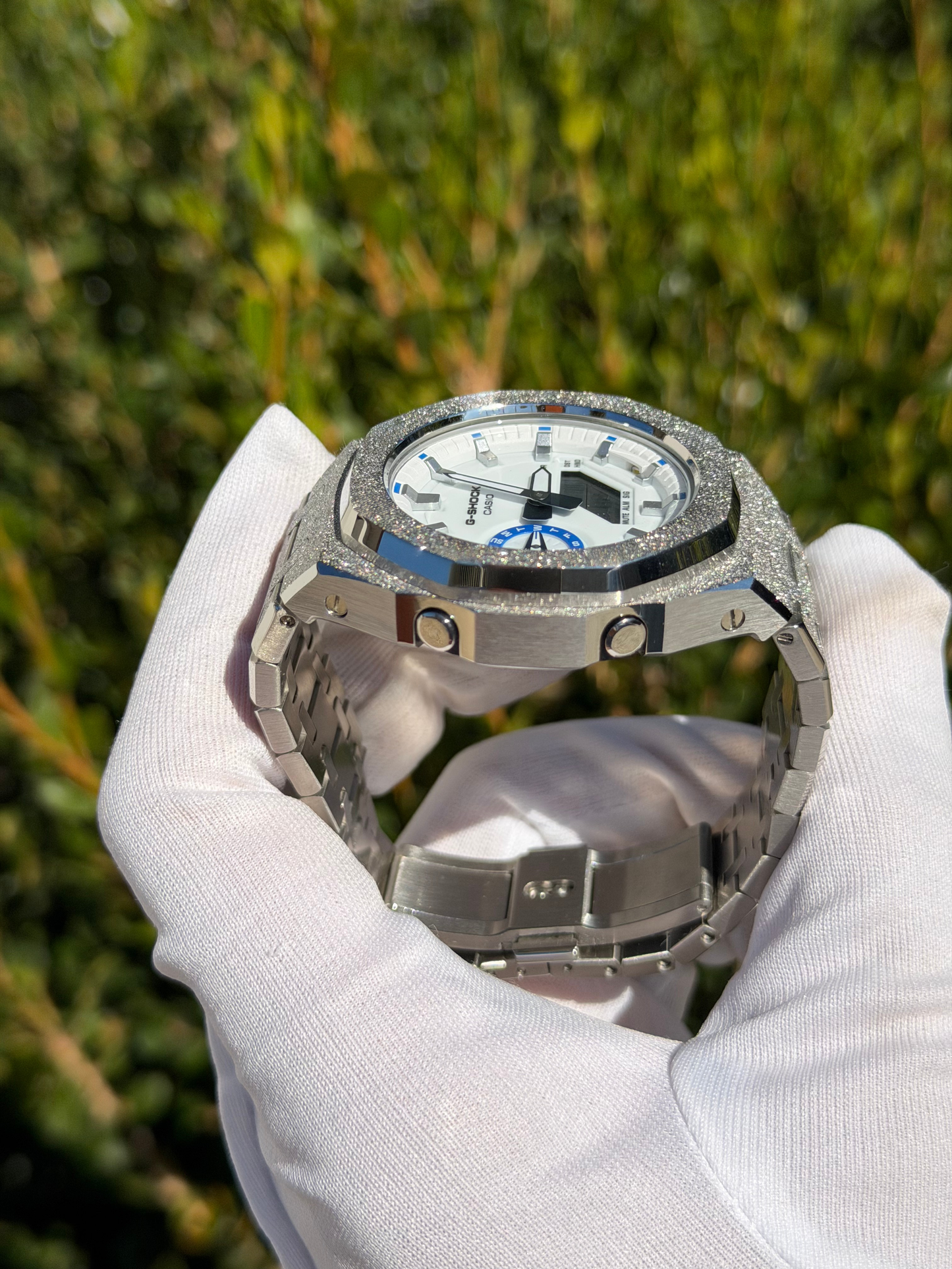 Montre CasiOak Custom – Silver Luminous Frosted - Mod G-Shock GA2100