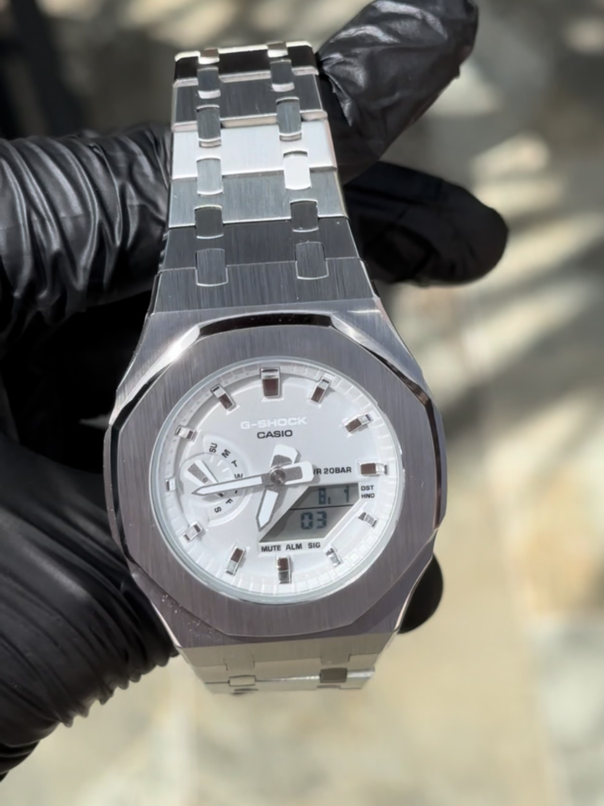 Montre CasiOak Custom – Metal Silver - Mod G-Shock GMAS2100