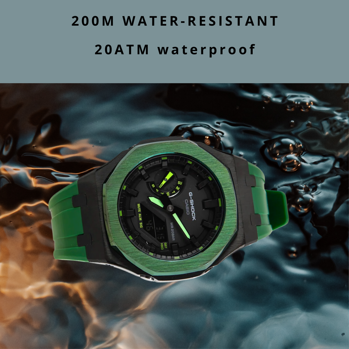Casio G-Shock Mod Watch - Royal Green - GA-2100 Custom Casioak