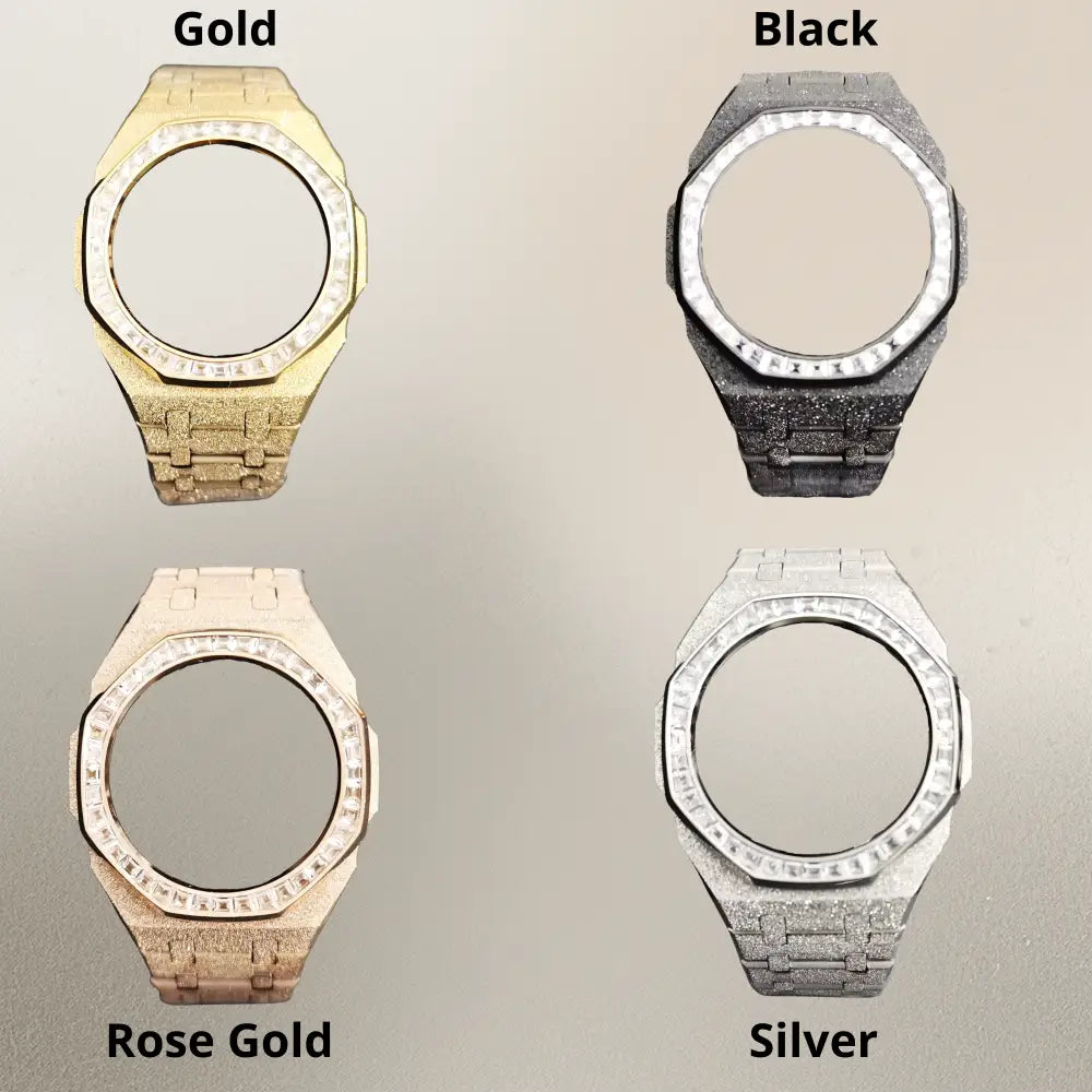 Montre CasiOak Custom – Silver Frosted Diamond Bezel