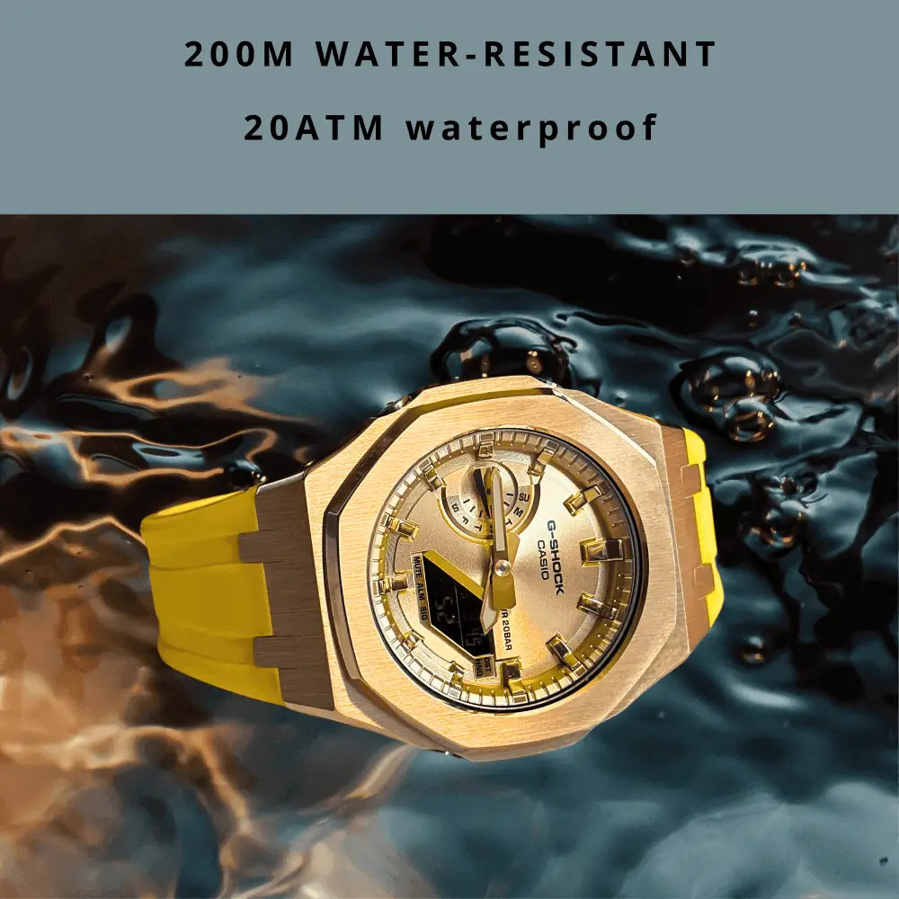 Casio G-Shock Mod Watch - Yellow Rose Gold - GA-2100 Custom Casioak