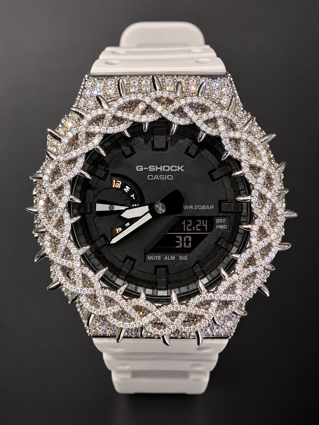 Casioak Iced Out Moissanite – G-Shock GA2100 Custom Mod Watch
