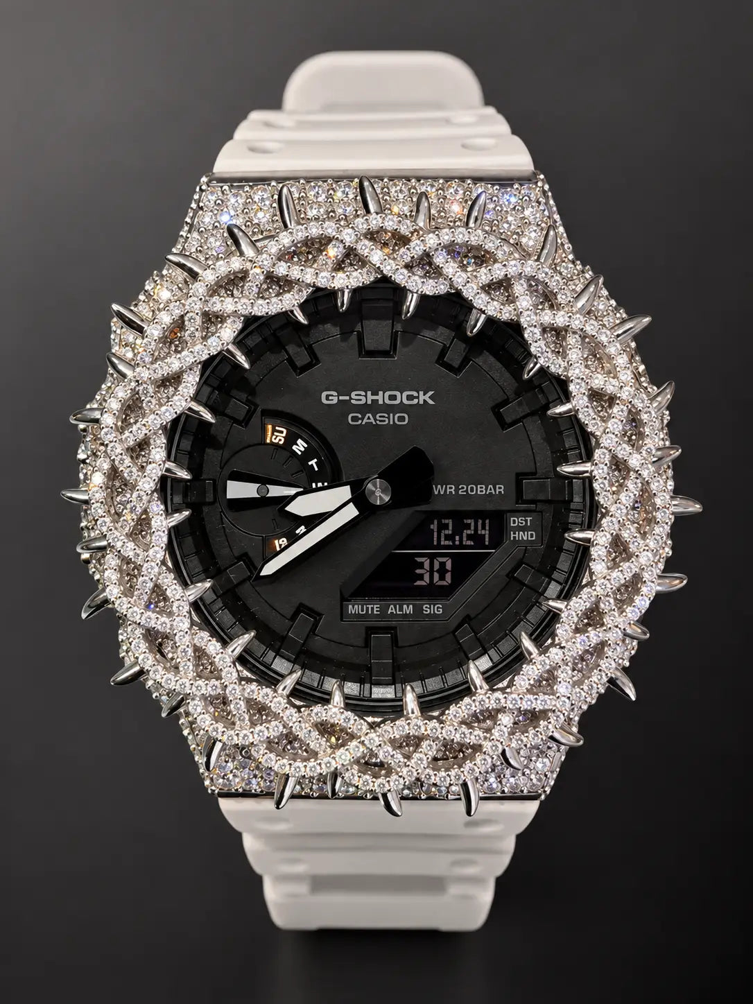 Casioak Iced Out Moissanite – G-Shock GA2100 Custom Mod Watch