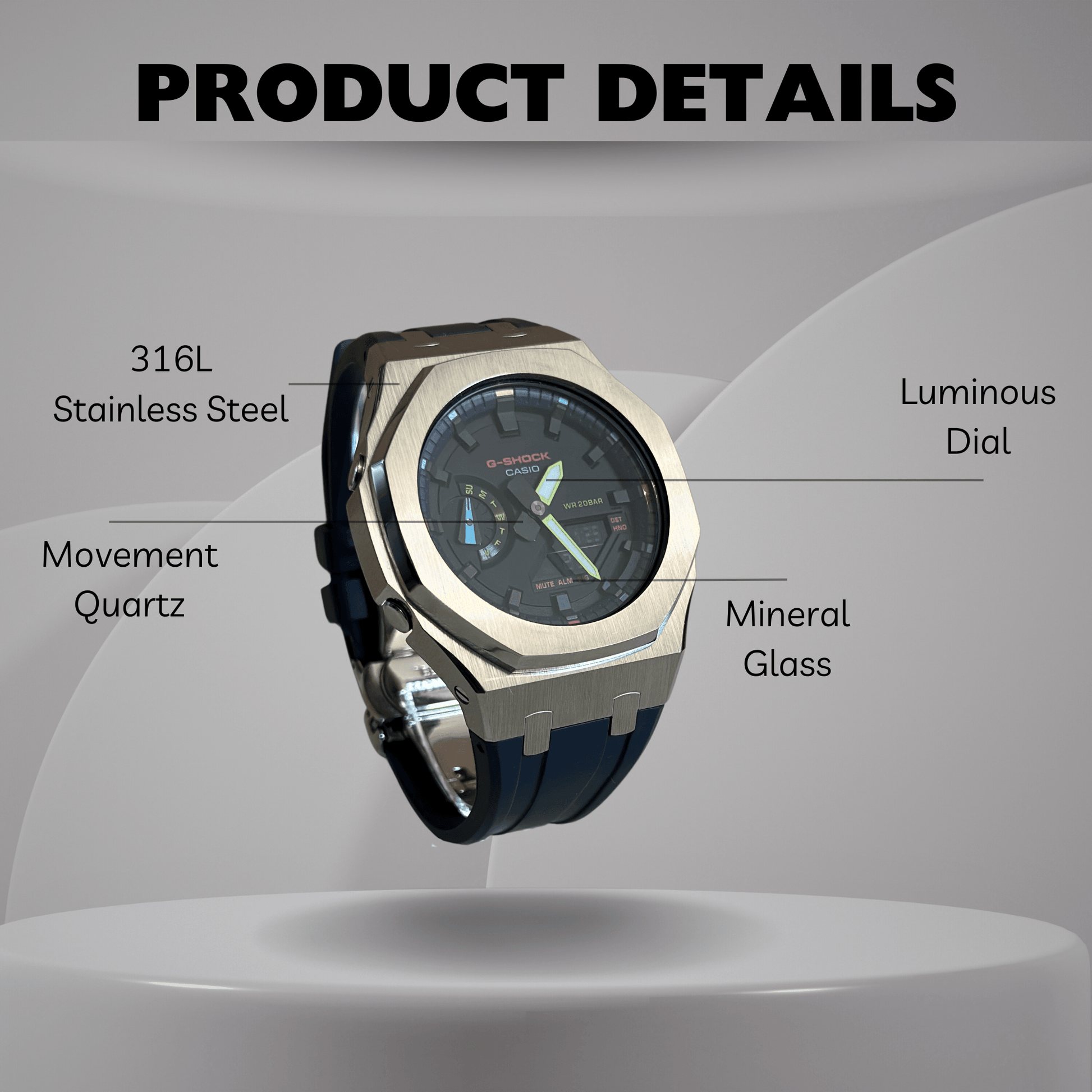 Casio G-Shock Mod Watch - Purple Blue - GA-2100 Custom Casioak