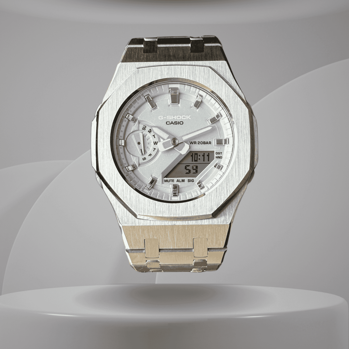 Montre CasiOak Custom – Metal Silver - Mod G-Shock GMA2100