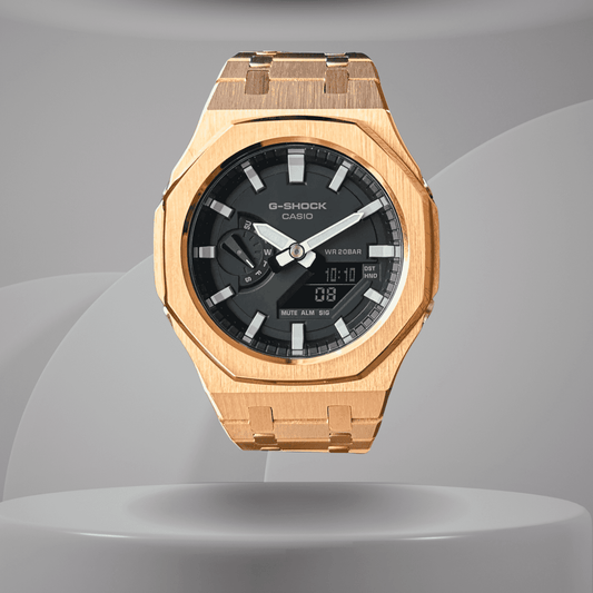 Montre CasiOak Custom – Rose Gold White - Mod G-Shock GA2100