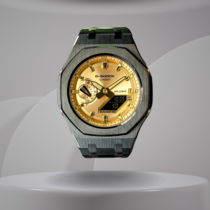 Montre CasiOak Custom – Black Gold Steel - Mod G-Shock GA2100