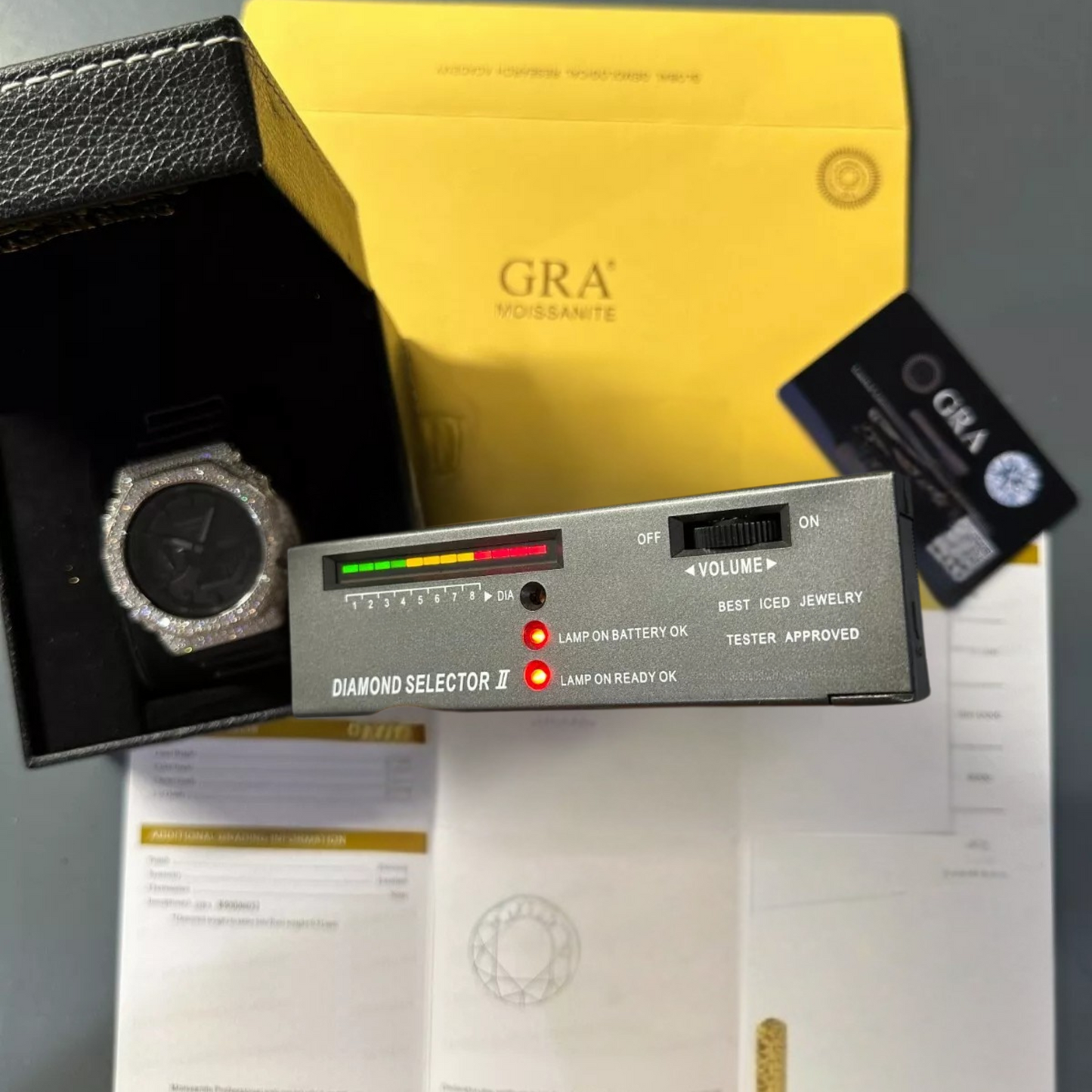 Montre G-Shock Custom Hip Hop – Moissanite 925 Silver IcedOut White Dial - Luxury Mod GA2100