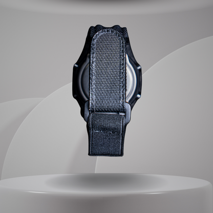 Montre CasiOak Custom – Full Black Carbon Fiber - Nylon Canvas Velcro Strap - Mod G-Shock GA2100