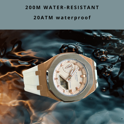 Casio G-Shock Mod Watch - White Rose Gold - GA-2100 Custom Casioak