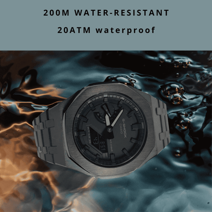 Montre CasiOak Custom – Full Black - Mod G-Shock GA2100