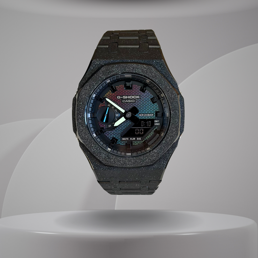 Casio G-Shock Mod Watch - Black Frosted - GA-2100 Custom Casioak 