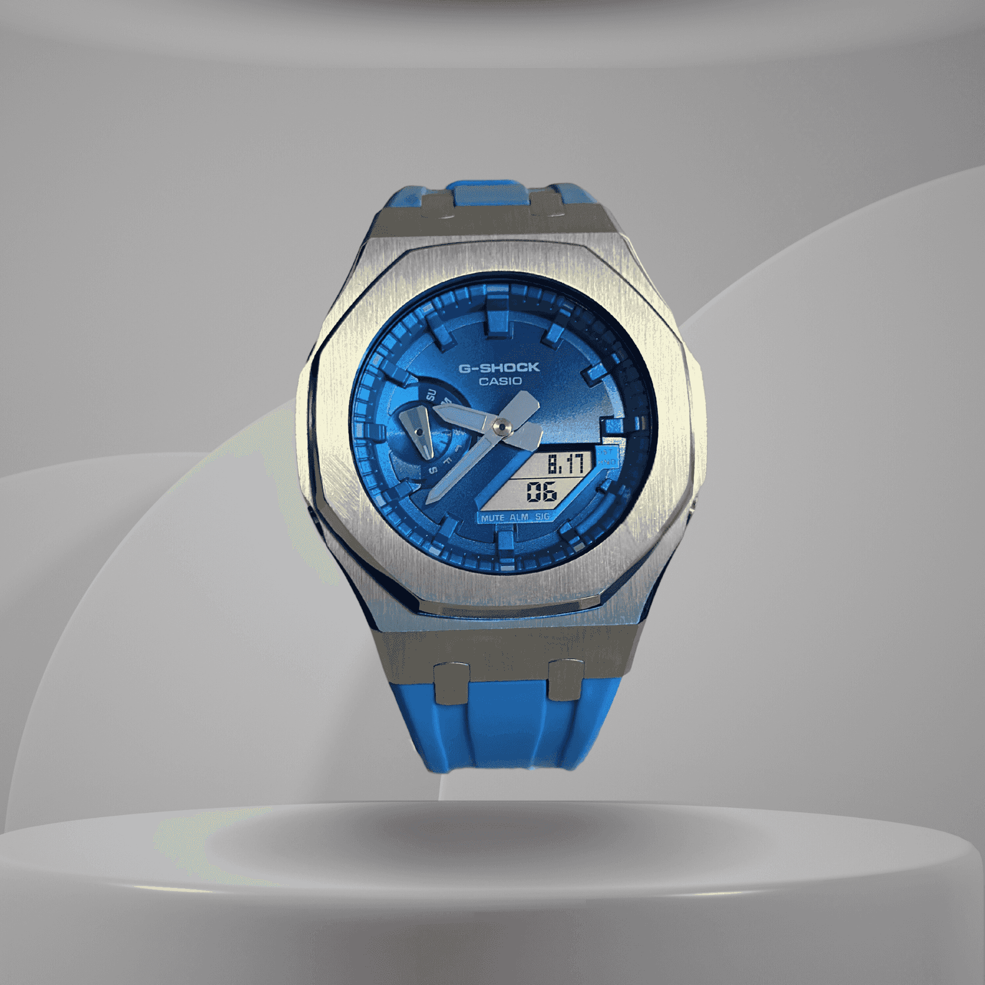 G-shock Casioak GA-2100 Mod オリジナルパーツ付 New Casio G-Shock GA2100 Custom MOD All SILVER Color | eBay