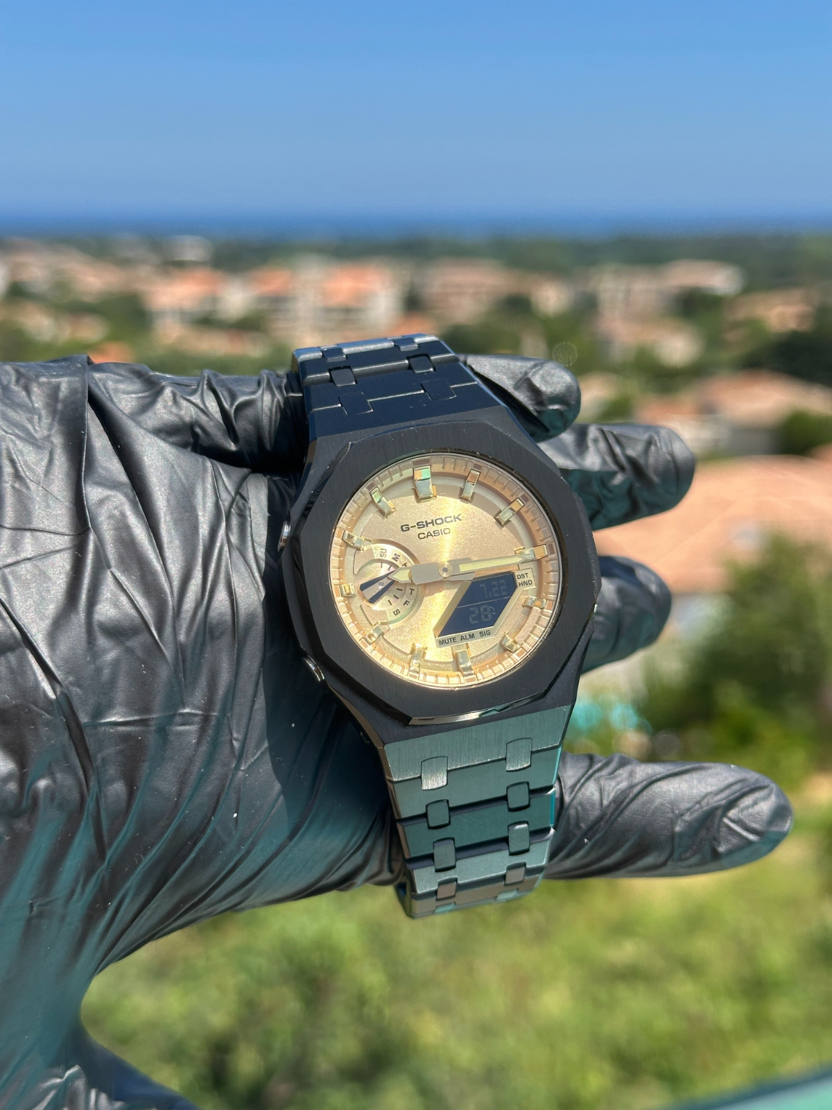 Montre CasiOak Custom – Black Gold Steel - Mod G-Shock GA2100