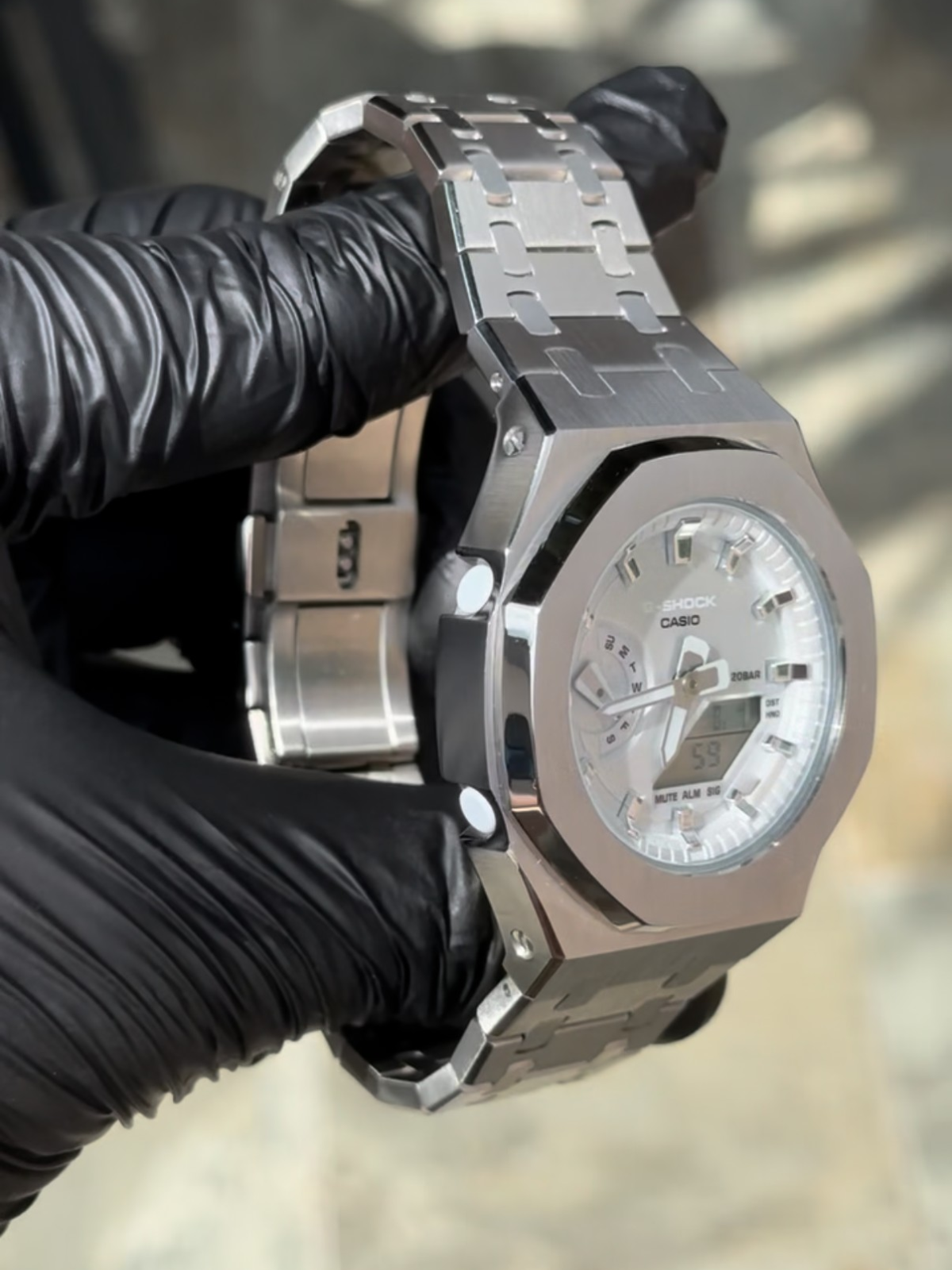 Montre CasiOak Custom – Metal Silver - Mod G-Shock GMAS2100