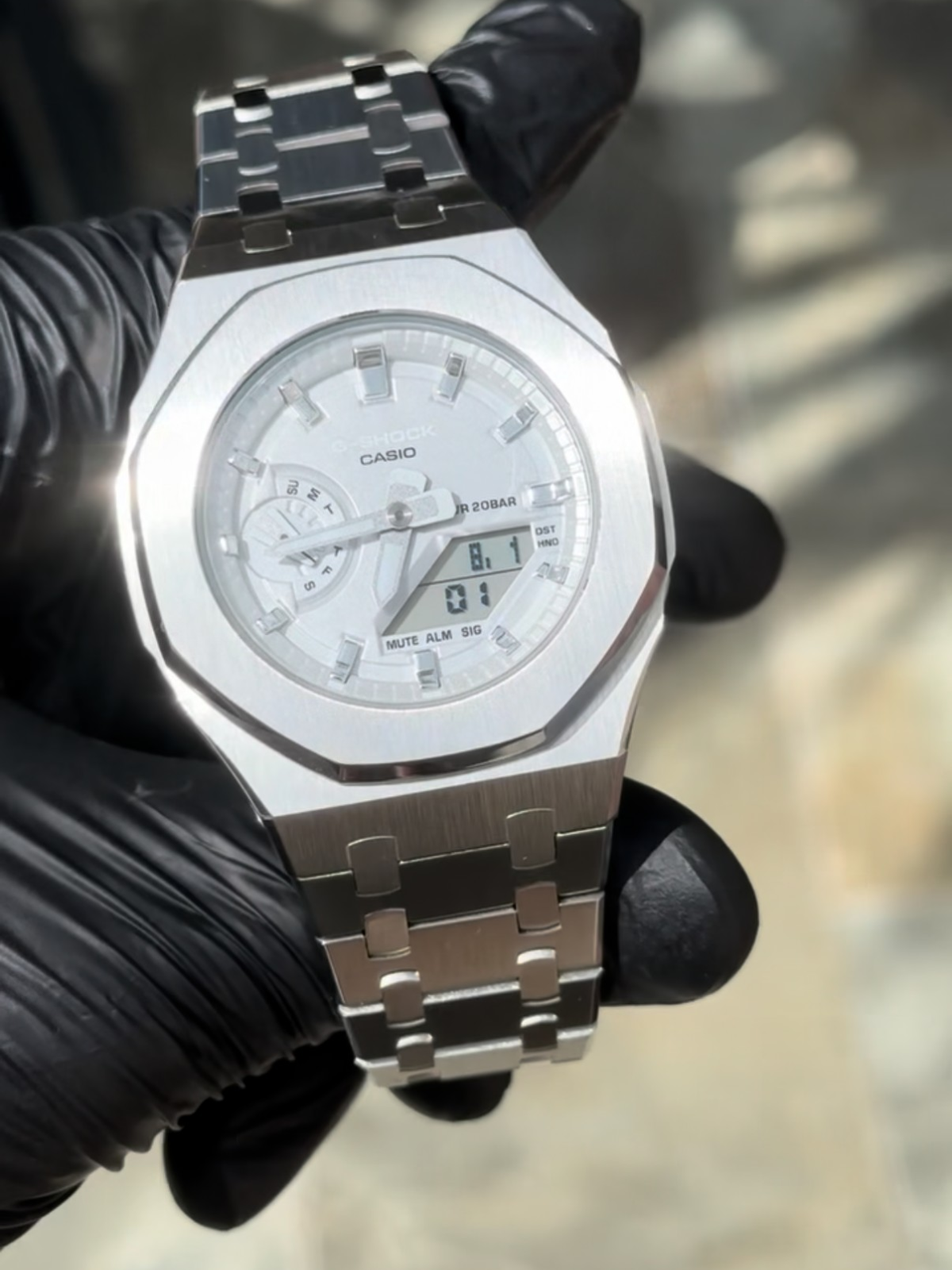 Montre CasiOak Custom – Metal Silver - Mod G-Shock GMAS2100