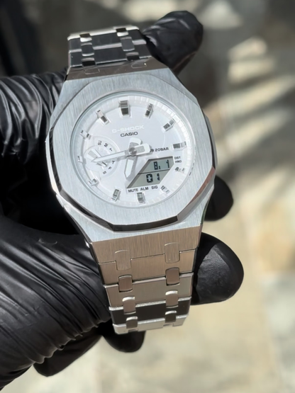 Montre CasiOak Custom – Metal Silver - Mod G-Shock GMAS2100