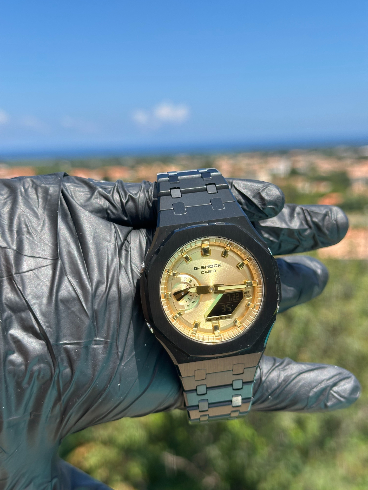 Montre CasiOak Custom – Black Gold Steel - Mod G-Shock GA2100