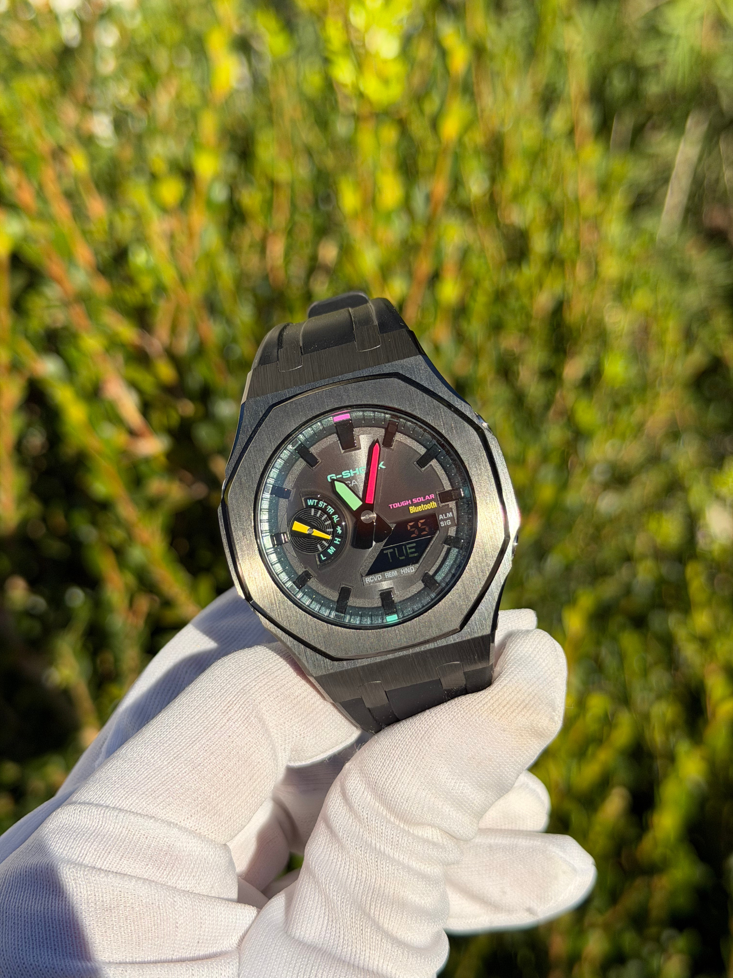 Montre CasiOak Custom – Full Black Bluetooth - Mod G-Shock GAB2100