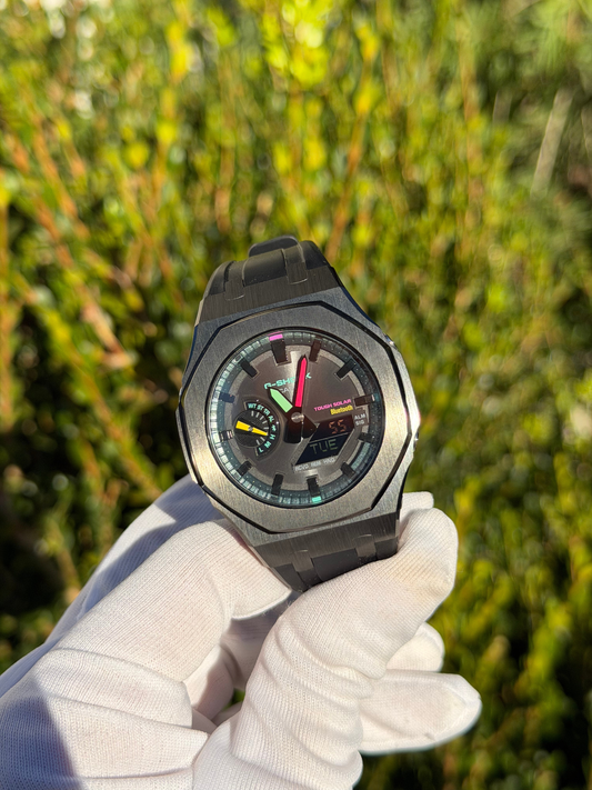 Montre CasiOak Custom – Full Black Bluetooth - Mod G-Shock GAB2100