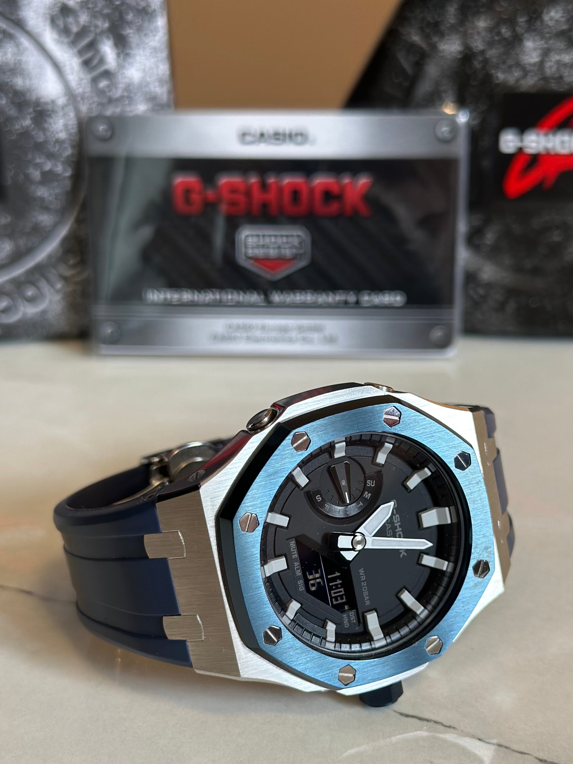 CasiOak Custom Watch Offshore - Royal Blue Edition Bezel Blue - ChronoCustom