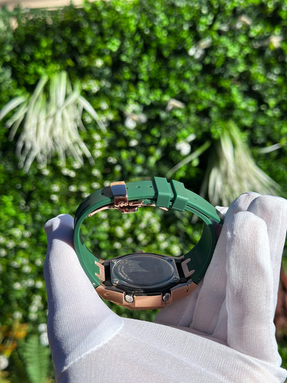 Montre CasiOak Custom – Rose Gold Green Edition Bluetooth - Mod G-Shock GA2100