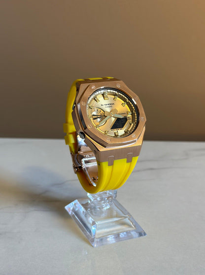 Montre CasiOak Custom - Yellow Rose Gold - ChronoCustom