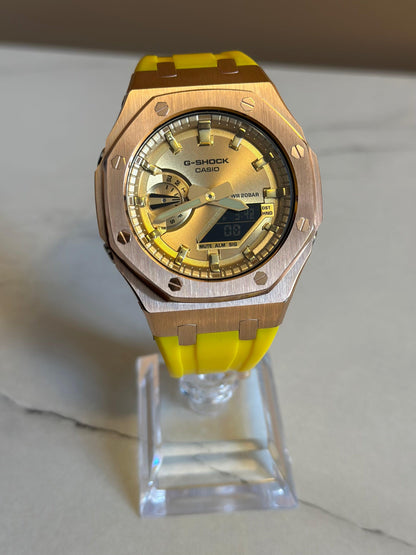 Montre CasiOak Custom - Yellow Rose Gold - ChronoCustom