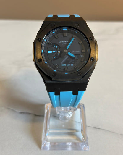 Montre CasiOak Custom - Black Blue - ChronoCustom