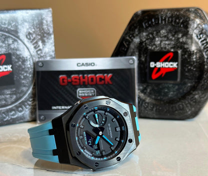 Montre CasiOak Custom - Black Blue - ChronoCustom