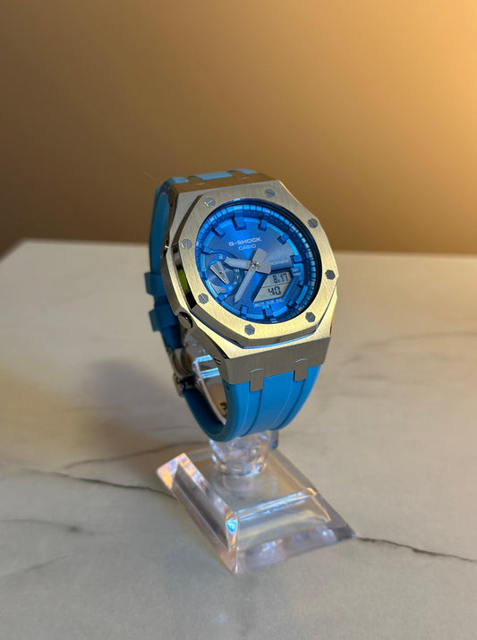 Montre CasiOak Custom - Blue Silver - ChronoCustom