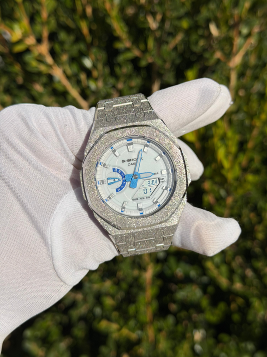 Montre CasiOak Custom – Silver Luminous Frosted - Mod G-Shock GA2100