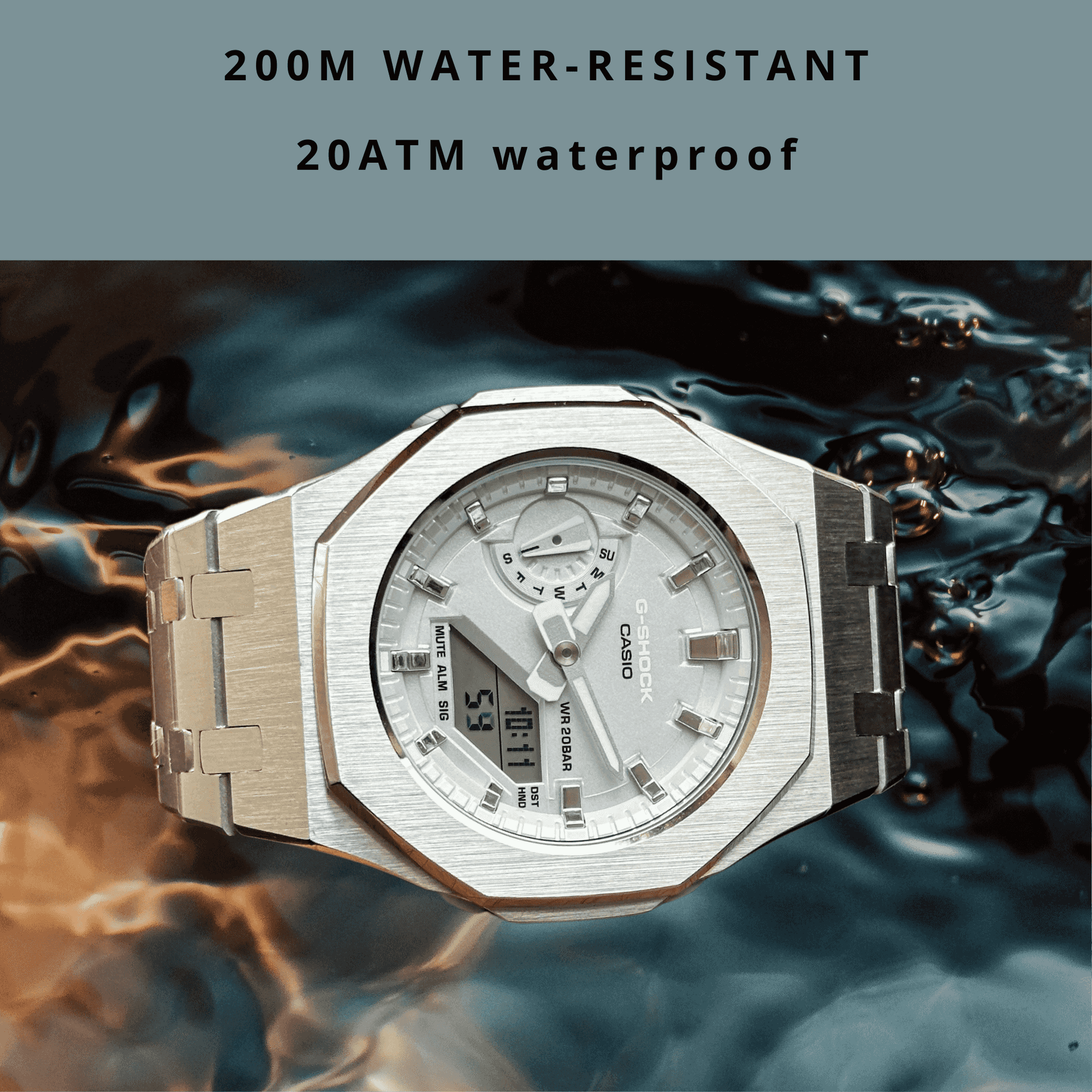 Montre CasiOak Custom – Metal Silver - Mod G-Shock GMA2100