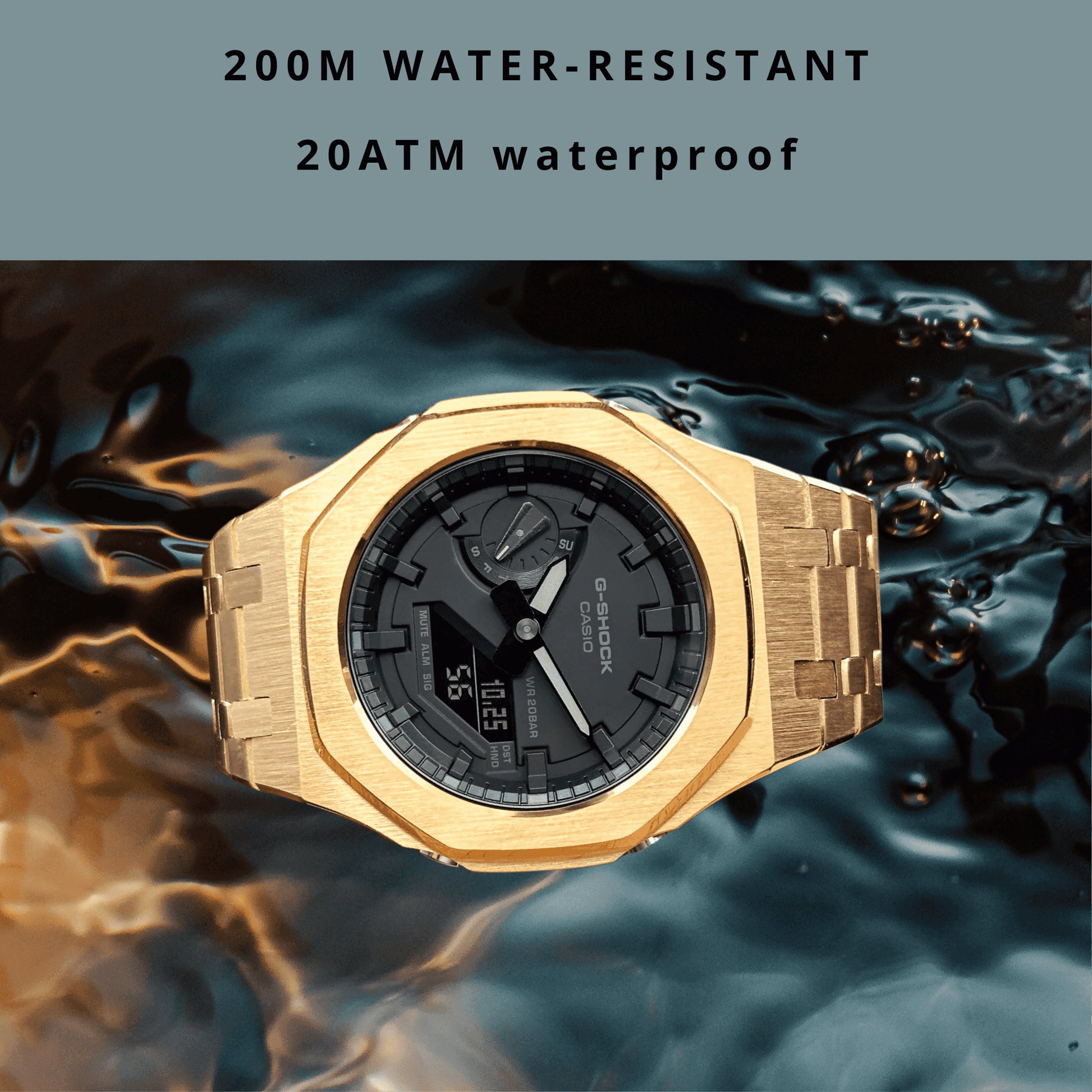 Montre CasiOak Custom – Gold Black Dial - Mod G-Shock GA2100