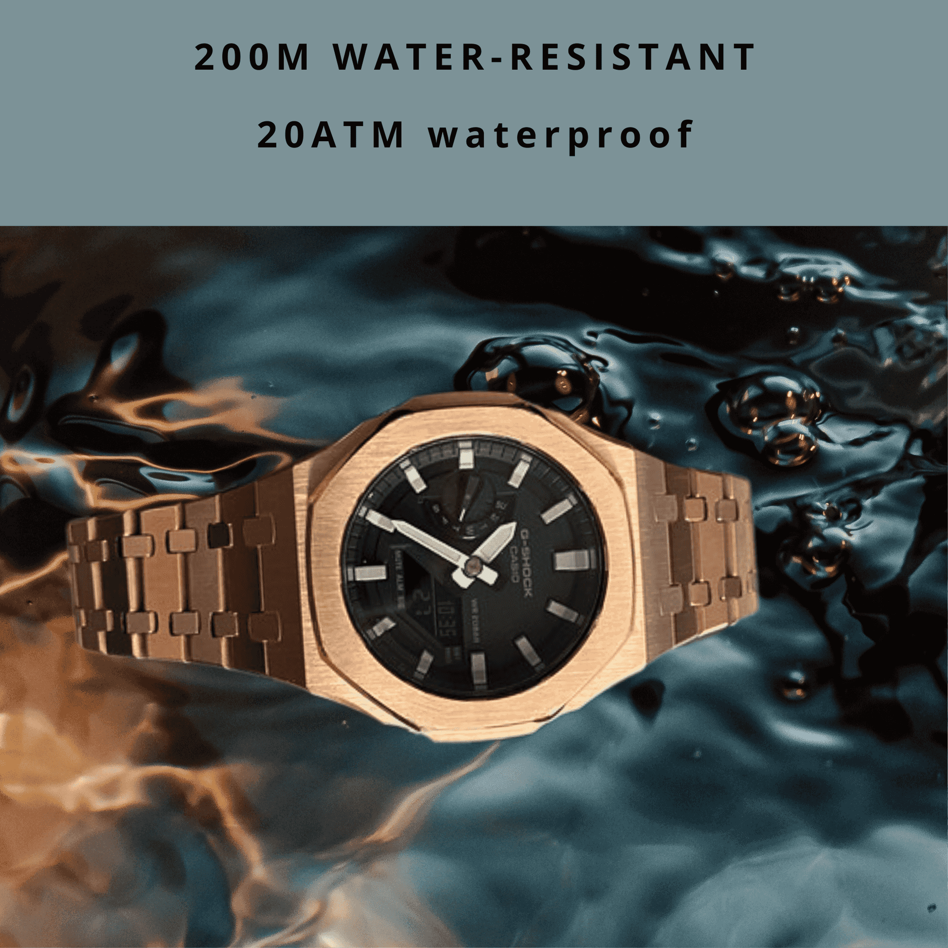 Montre CasiOak Custom – Rose Gold White - Mod G-Shock GA2100