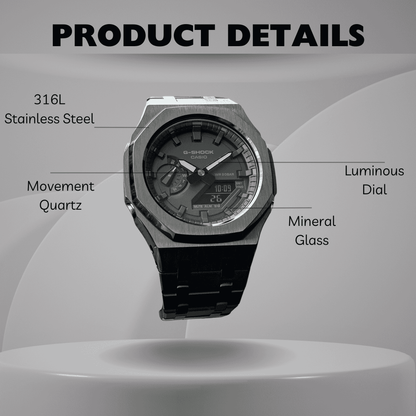 Montre CasiOak Custom – Full Black - Mod G-Shock GA2100