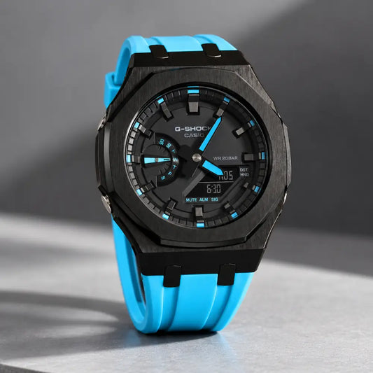 Casio G-Shock Mod Watch - Black Blue - GA-2100 Custom Casioak