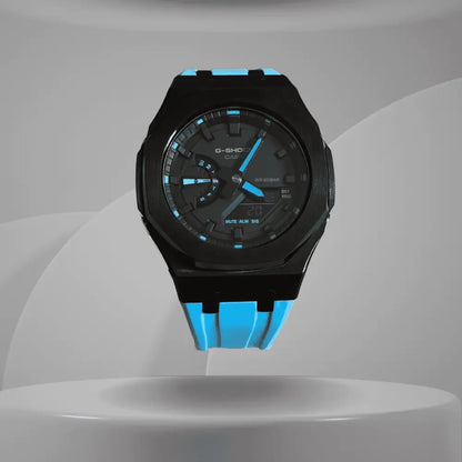 Casio G-Shock Mod Watch - Black Blue - GA-2100 Custom Casioak - ChronoCustom
