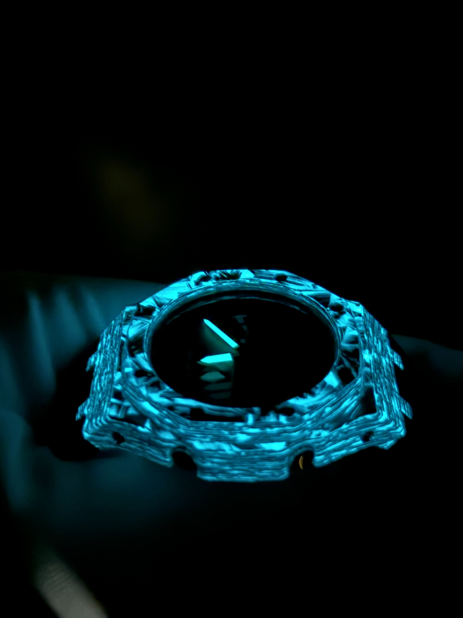 Montre CasiOak Custom – Black Carbon Fiber Luminous Full Blue - Mod G-Shock GA2100