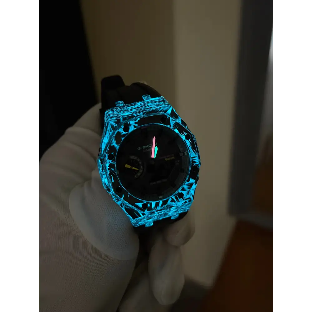 Casio G-Shock GA2100 – Black Carbon Fiber Luminous | Custom Casioak | Men's watch | Mod premium | Men's Gift | Custom watch | Modded G-Shock