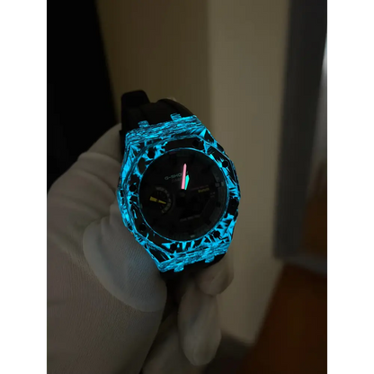 Casio G-Shock GA2100 – Black Carbon Fiber Luminous | Custom Casioak | Men's watch | Mod premium | Men's Gift | Custom watch | Modded G-Shock