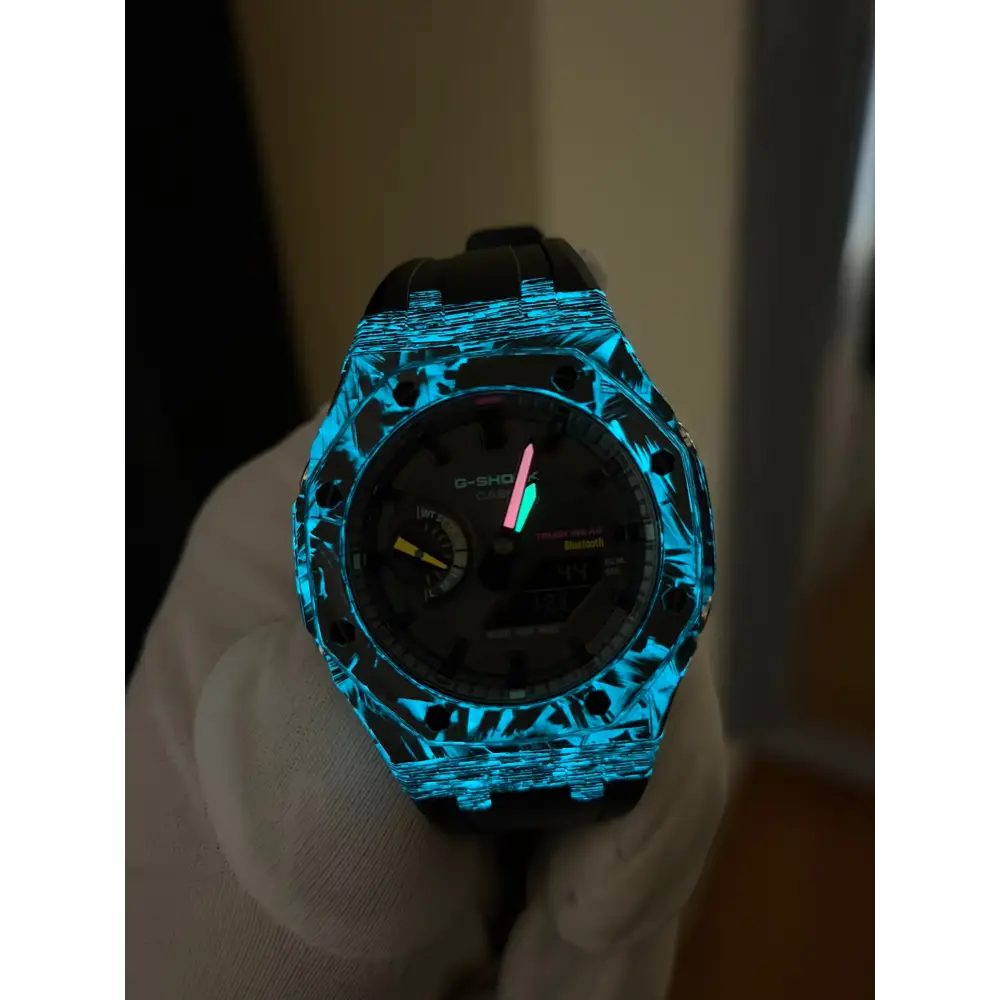 Casio G-Shock GA2100 – Black Carbon Fiber Luminous | Custom Casioak | Men's watch | Mod premium | Men's Gift | Custom watch | Modded G-Shock